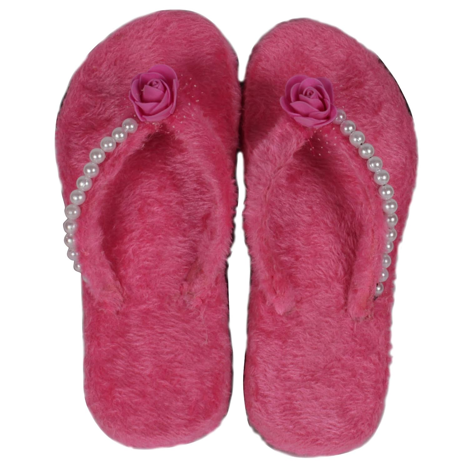 blackcoal women slipper girls casual fur flip- flops & house slippers ffw158