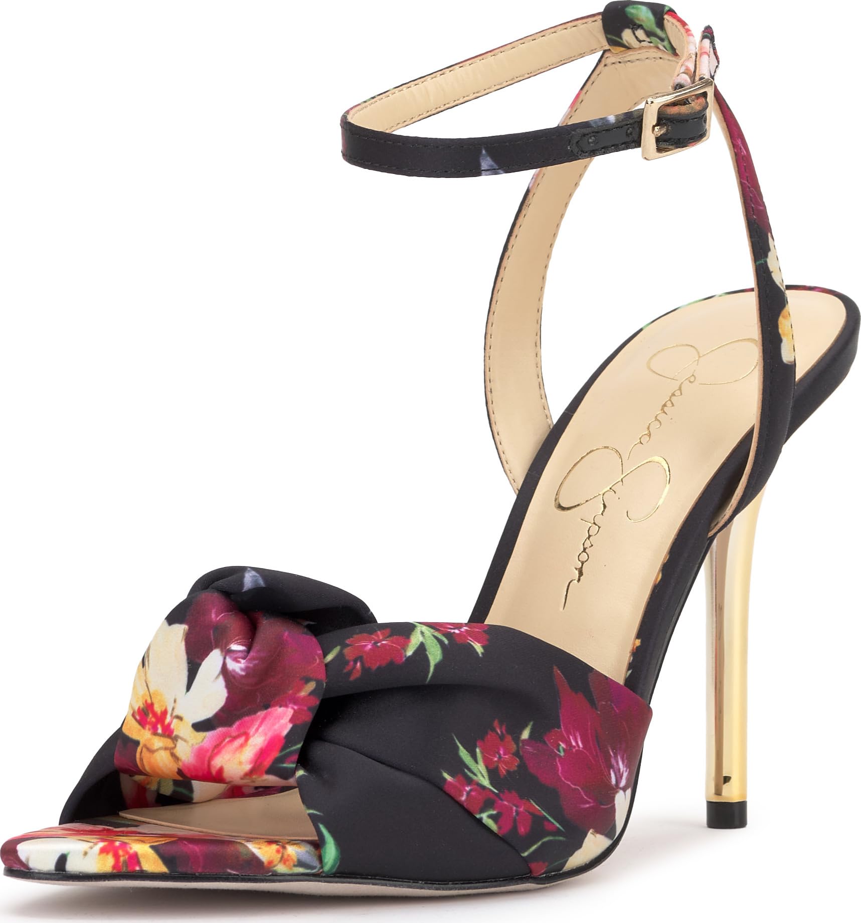 Jessica Simpson Neveny Knotted High Heel Sandal, Black Combo, 8