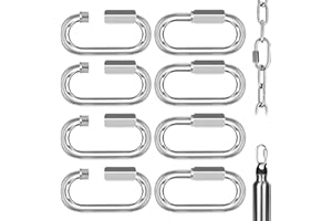 Quick Link Carabiner Clips - 8PCS M6 Stainless Steel Heavy Duty Quick Chain Links, 716LBS Working Load, Rust-Resistant Screw 