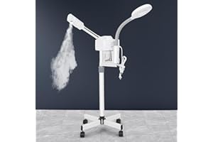 HomGarden Pro 2 in 1 Facial Steamer 5X LED Floor Magnifying Lamp UV Ozone Mist Face Steamer Salon Spa Beauty Skin Care Equipment