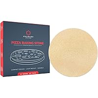 Culinary Couture 15" Round Pizza Stone for Oven and Grill - Cordierite Pizza Stone for Bread, Calzone, Cookies - Oven and Gri