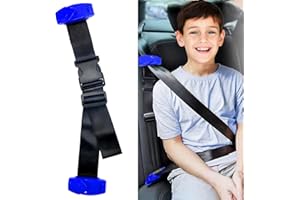 Seat Belt Adjuster for Childs, HURODEN Car Seat Belt Adjuster with Safety Clips and Adjustment Strap Seatbelt Adjuster for Kids Adults Shoulder Neck Comfort and Driving Protection (Blue)…