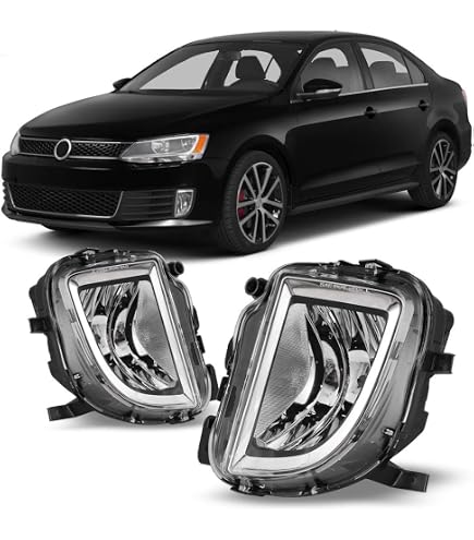 thumbnail image 2 of Front Bumper Fog Light Grille Set For 2010-2014 VW Golf/Jetta Sportwagen MK6 – Gloss Black Honeycomb 2 of 5