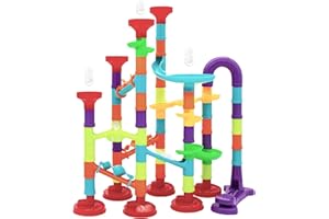 AN JING ZHI Marble Run Set for Kids - 93pcs Marble Maze Track Race Game Construction Buliding Blocks Toys, STEM Educational Toys Gift for Boys Girls Age 3 to 12