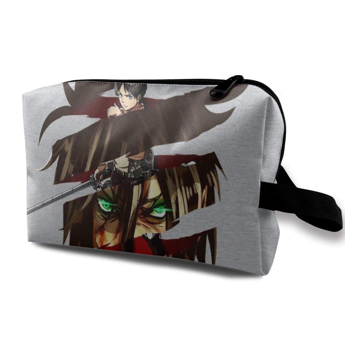Makeup Bag Cosmetic Pouch Attack On Titan Eren Jaeger Titan Fusion Multi-Functional Bag Travel Kit Storage Bag