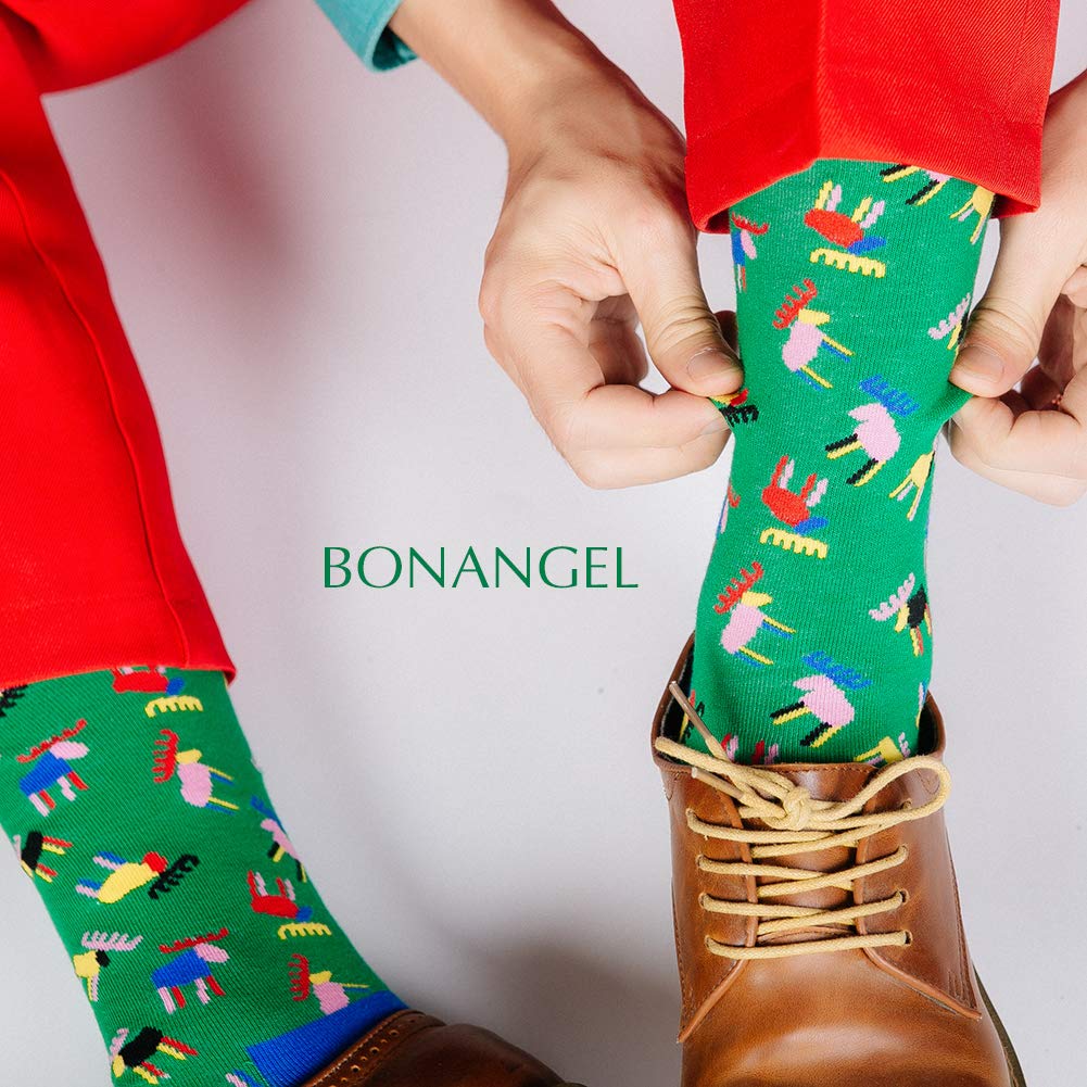 Dress Socks for Men & Women,Colorful Funny Crazy Novelty Fun Dress Socks Pack by Bonangel,Cool Pattern Crew Socks With Gift Box