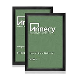Annecy 8x12 Picture Frame Black（2 Pack）, 8 x 12