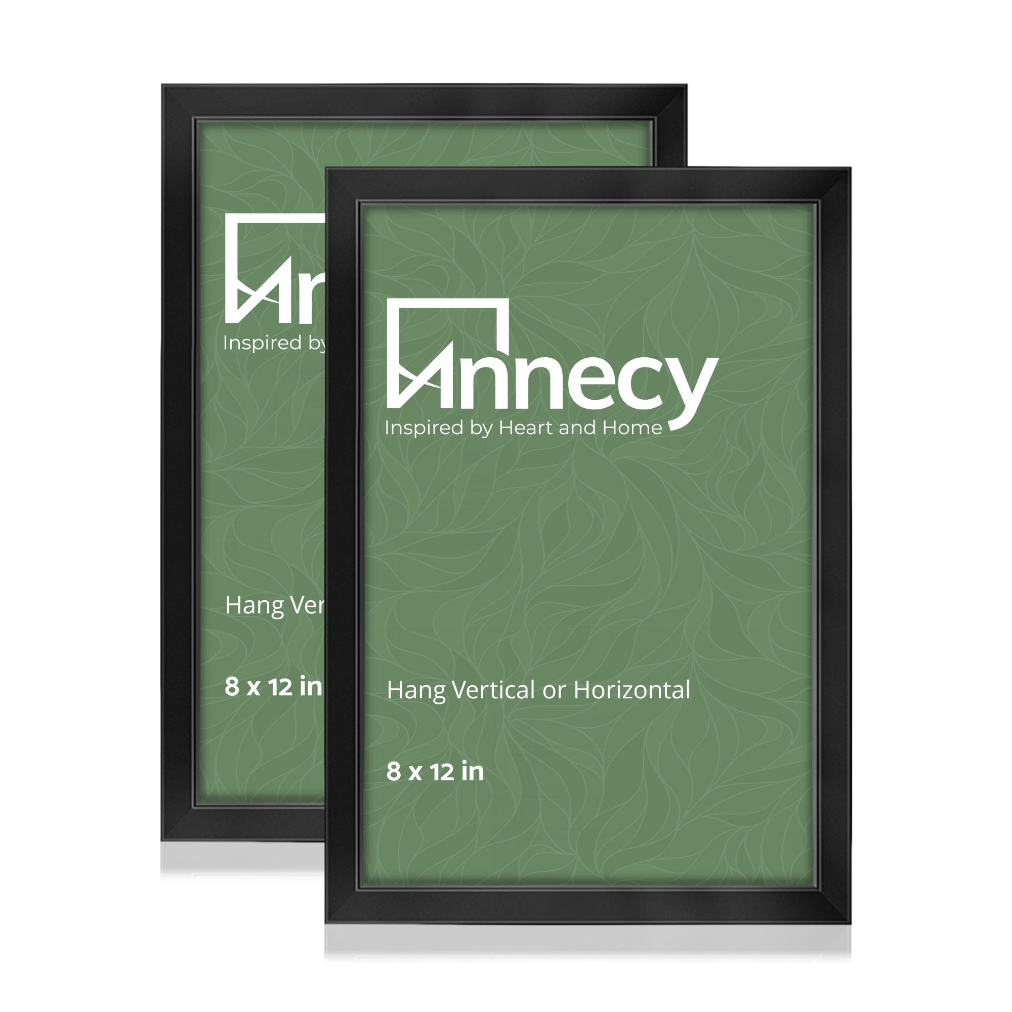 Annecy 8x12 Picture Frame Black（2 Pack）, 8 x 12