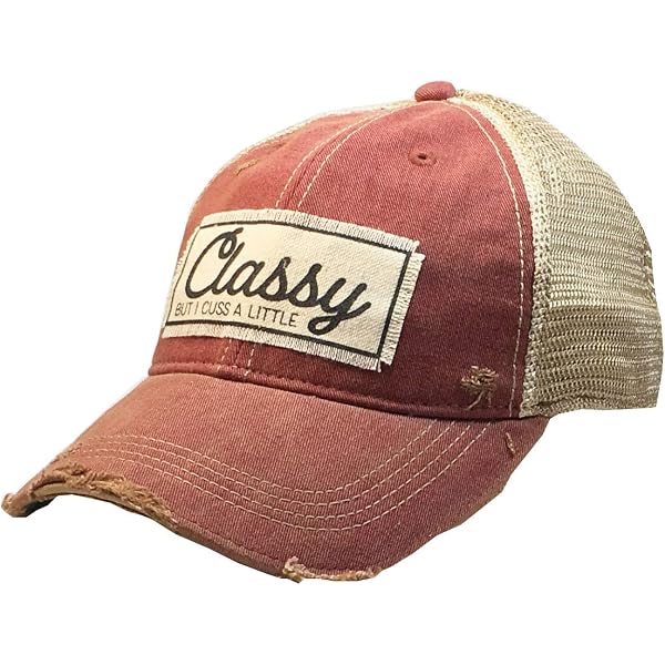 Kuyou Vintage Distressed Baseball Cap – Adjustable Trucker Hat In Wine Red