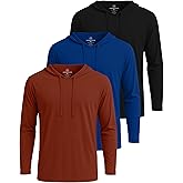 Real Essentials 3 Pack: Men's Cotton Lightweight Casual Pullover Drawstring Hoodie With Pocket (Available In Big & Tall)