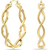 Charmsy 925 Sterling Silver Hoop Earrings for Women Hypoallergenic Lightweight CZ Twisted Hoop Earrings | Cubic Zirconia Hoop Earrings