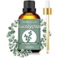 Eucalyptus Essential Oil Pure Natural Eucalyptus Oil Premium Organic Eucalyptus Essential Oil for Diffuser & Aromatherapy, Spray, Skin, Massage - 3.38 Fl. Oz