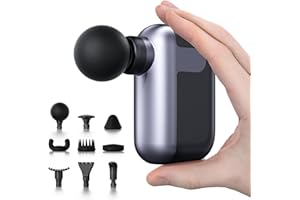 CYBPOK Mini Massage Gun with 10 Massage Heads, Percussion Deep Tissues Handheld Muscle Massager, 8mm Amplitude High-Intensity Massager Gun for Pain Relief for Office Gifts for Her, Home, Athletes
