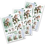 Katy Sue 3D Die-Cut Decoupage Pack Christmas Robins 12 A4 Sheets view 6