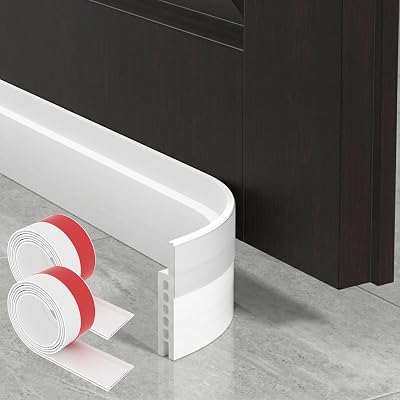 HIZH Door Draught Excluder 2 Pack Silicone Draft Excluder White