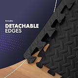 KAYMAN 16 Pack 60x60 cm Interlocking EVA Gym Floor Mats Black 62 sq ft view 5