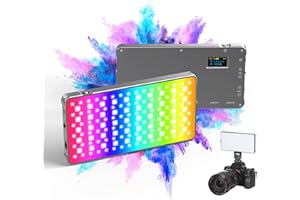 PHOTOOLEX RGB Video Light, Built-in 4000mAh 10w Rechargeable Battery LED Camera Light, 360°Full Color 21 Common Light Effects, CRI≥96 Portable Camera Light Panel with Aluminum Alloy Body