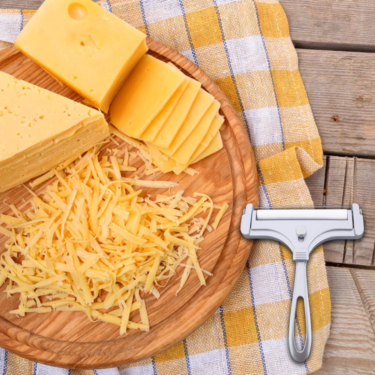 Roponan 3 Pieces Stainless Steel Wire Cheese Slicer and Cheese Plane