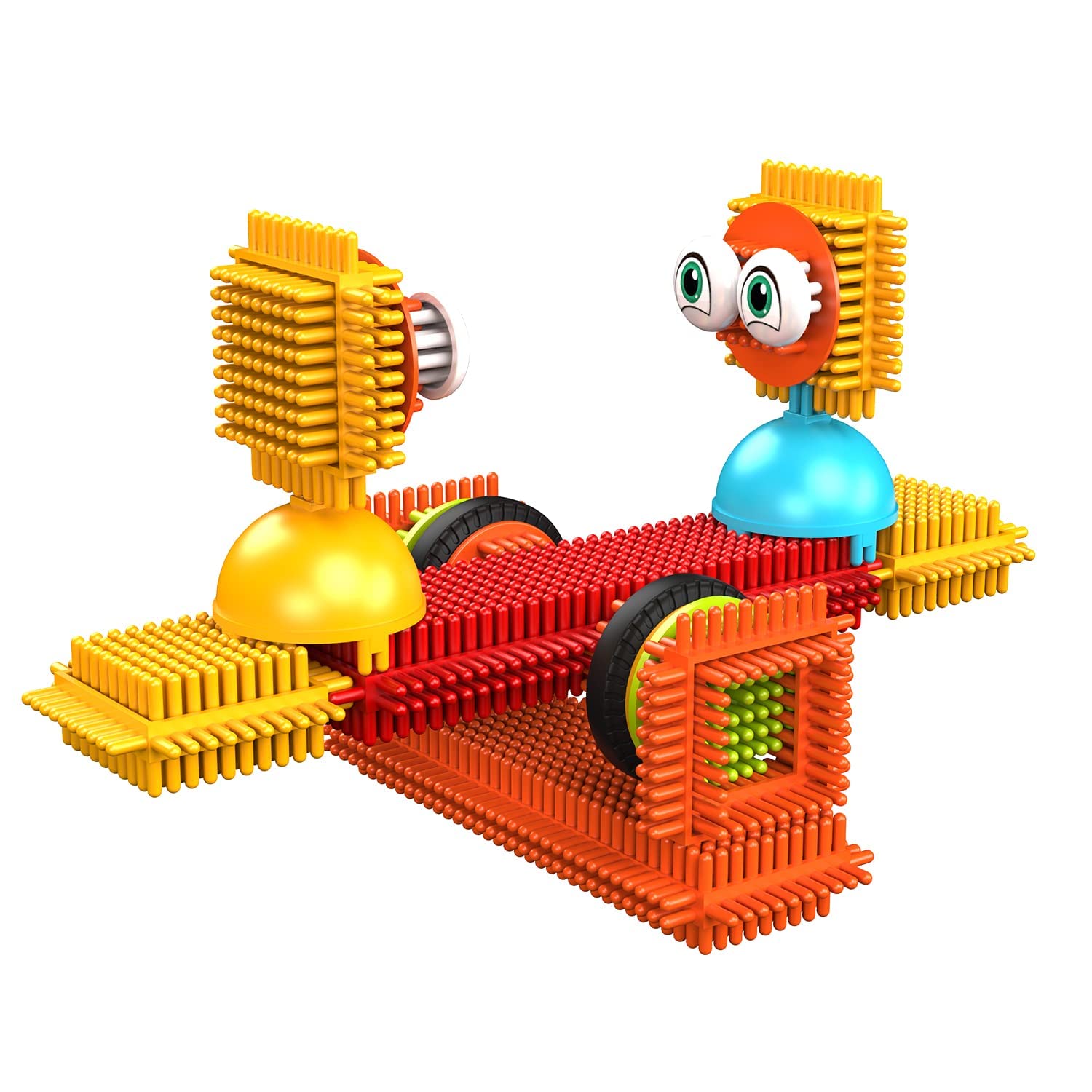 Contixo 144 pcs Bristle Shape 3D STEM Building Toys, Construction Learning Stacking Educational Block, Creativity Beyond Imagination, Inspirational, Safe & Durable, Recreational Toy for Kids Ages 3-8