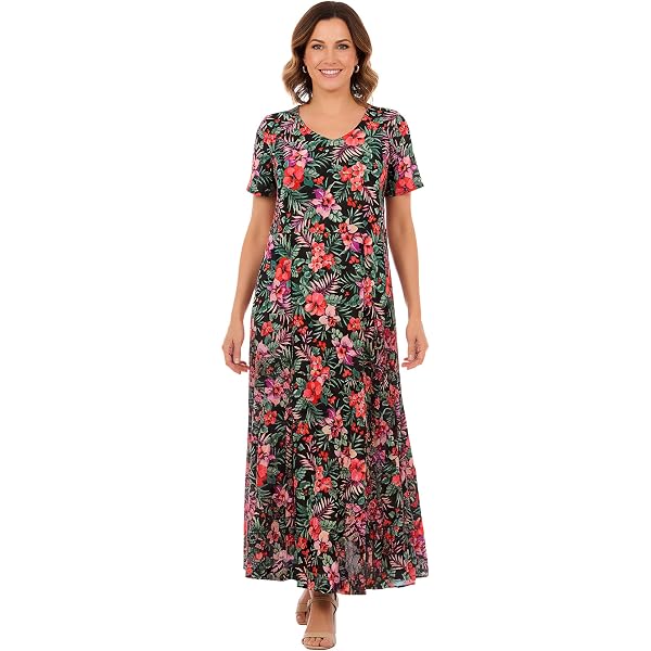 Woman Within Plus Size Mixed Print Maxi Dress