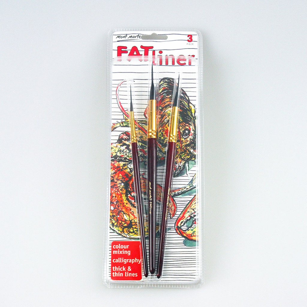 MONT MARTE Fat Liner Brush Set Taklon/Squirrel, Synthetic Hair, Standard
