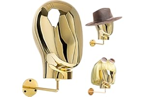 CHADWICK Wall-Mount Hat Display Stand - Wig Head Stands, Detachable Mannequin Head Stand, Durable Plastic Material, for Salon