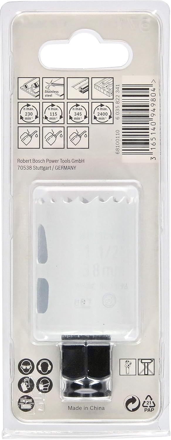 BOSCH Bi-Metal Hole Saw (for Wood and Metals 8% Cobalt Alloy, Progressive Tooth Design, diameter 38 mm, Accessory Drills) - Image 4