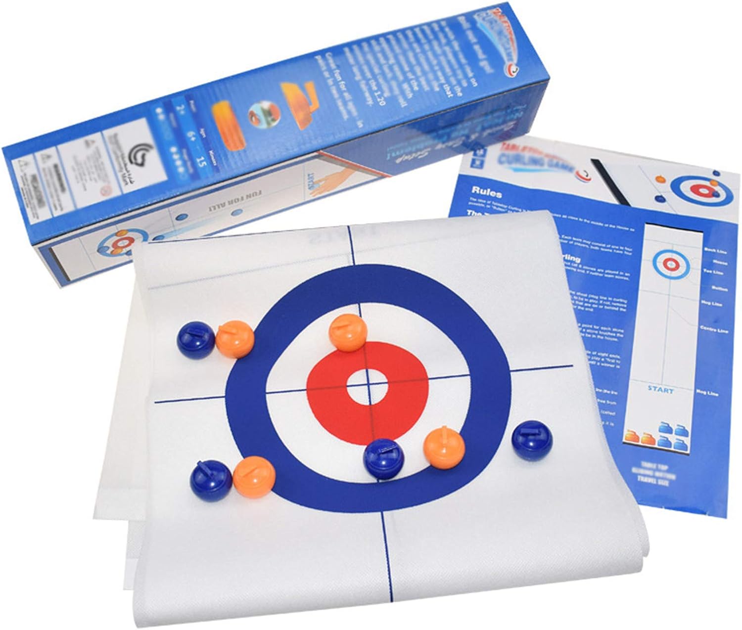 2 in 1 Tabletop Fun Board Games Shuffleboard, Curling Game Set, Portable Family Games for Kids