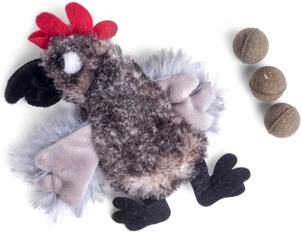 Petface Refillable Catnip Plush Cockerel Cat Toy Soft Durable Kitten Toy