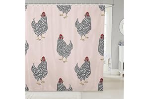 Erosebridal Rustic Chicken Shower Curtain for Kids Boys Girls,Watercolor Rooster Bathroom Curtain 72x72,Farmhouse Animal Bath Curtain,Country Wild Animal Waterproof Shower Curtain Bathtubs Decor