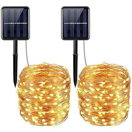 Amazon Com Yishuo Solar Powered String Lights 33 Ft 8 Modes 100