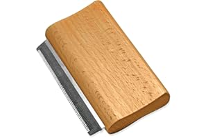 JUMXSRLE Deshedding Brush, Grooming Tool for Dogs, Cats & Horses, Ergonomic Design Wood Groom Brush, Dog Brush for Short & Lo