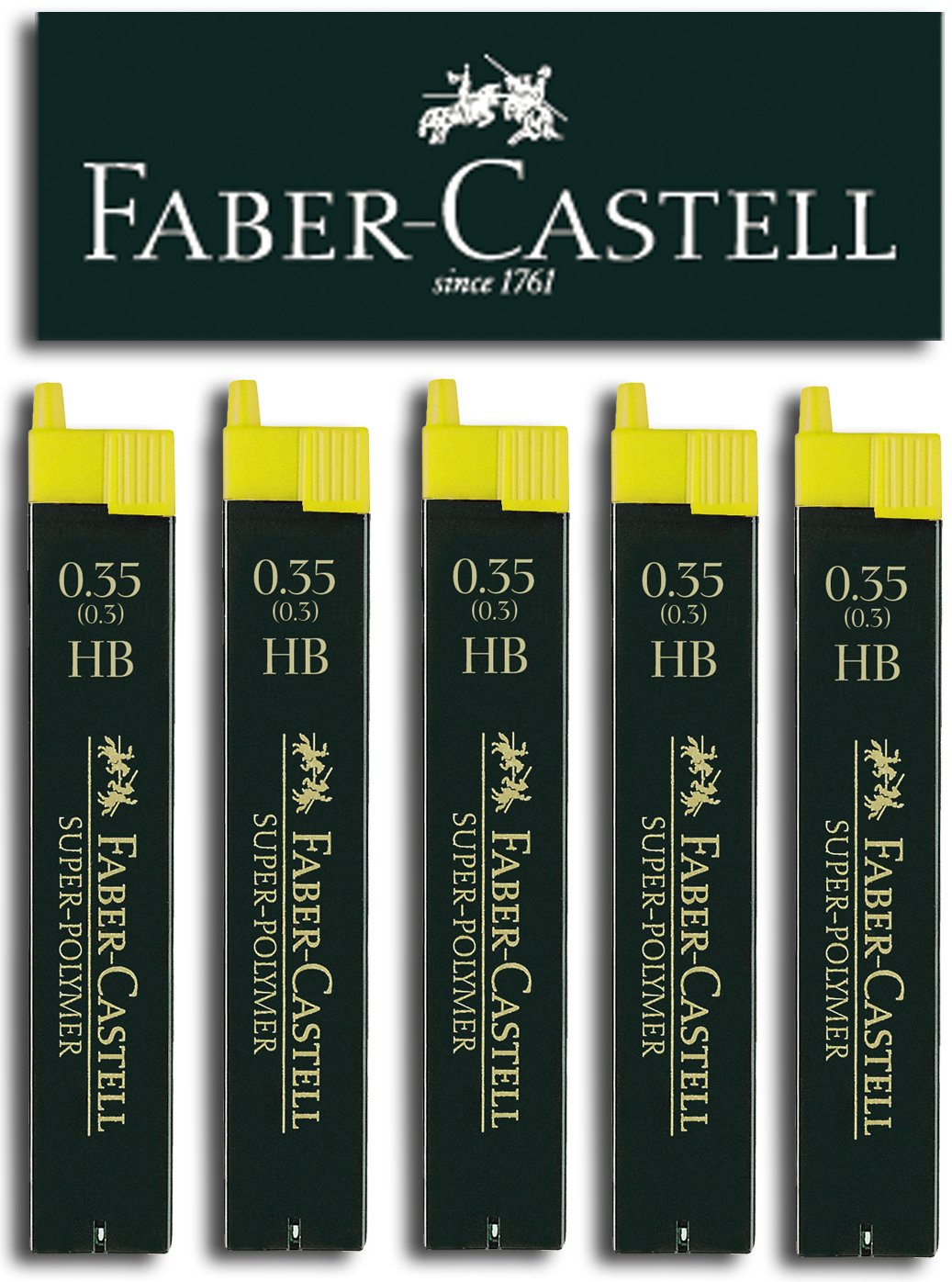 Faber-Castell 9065 - Refill Leads 0.5 mm HB, 5 Dosen, 1