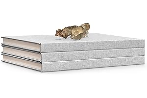 CYPRESS GALLERY Decorative Book Set | Linen Covered Book Set | Set of 3 Real Linen Hardcover Book for Decor | Fashion Designer Books | Home Decor Coffee Table Book Set | Display Books for Coffee Tables (Grey)