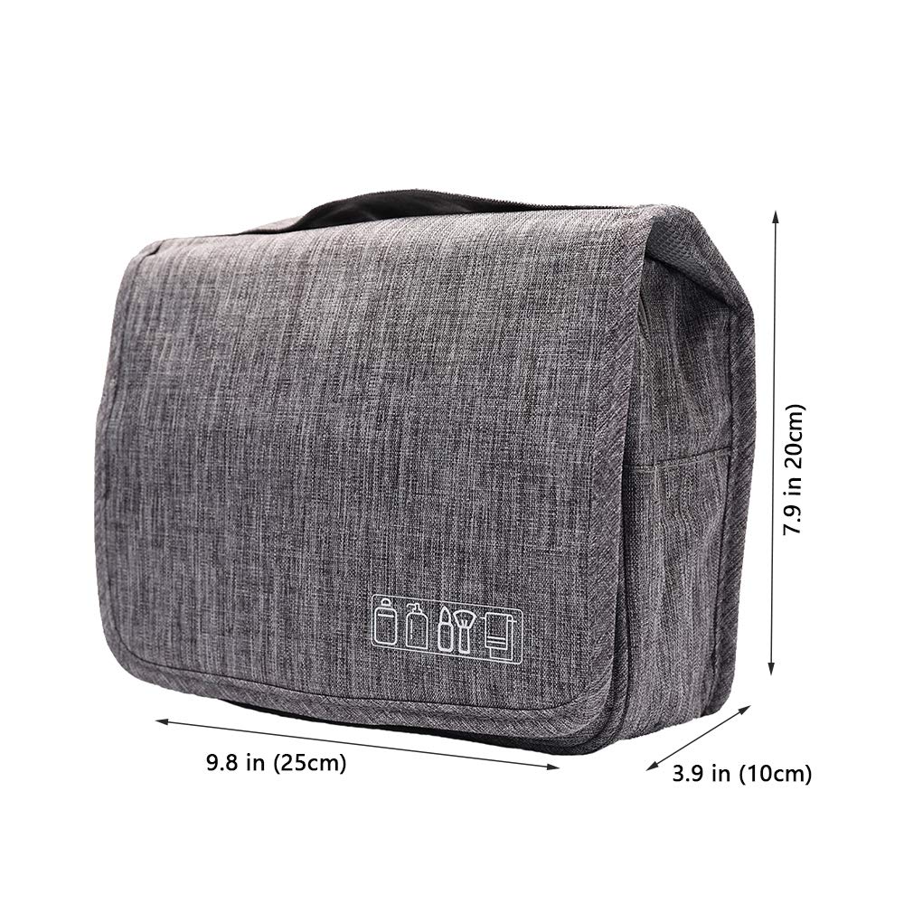 Hanging Toiletry Bag Water Resistant, Travel Wash Bags Cosmetic Bags with 8 Pouches, Bathroom Shower Organizer Portable Durable for Men and Women (Grey)