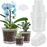 YALIOURS Clear Nursery Pots for Plants, 12Pack 4/5/6 inch Transparent Plastic Plant Pots with Drainage Holes, Garden Pots for