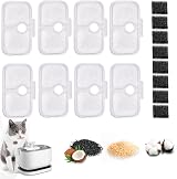 Fentar 16Pcs Cat Water Fountain Filters Set 8 Activated Carbon 8 Foam