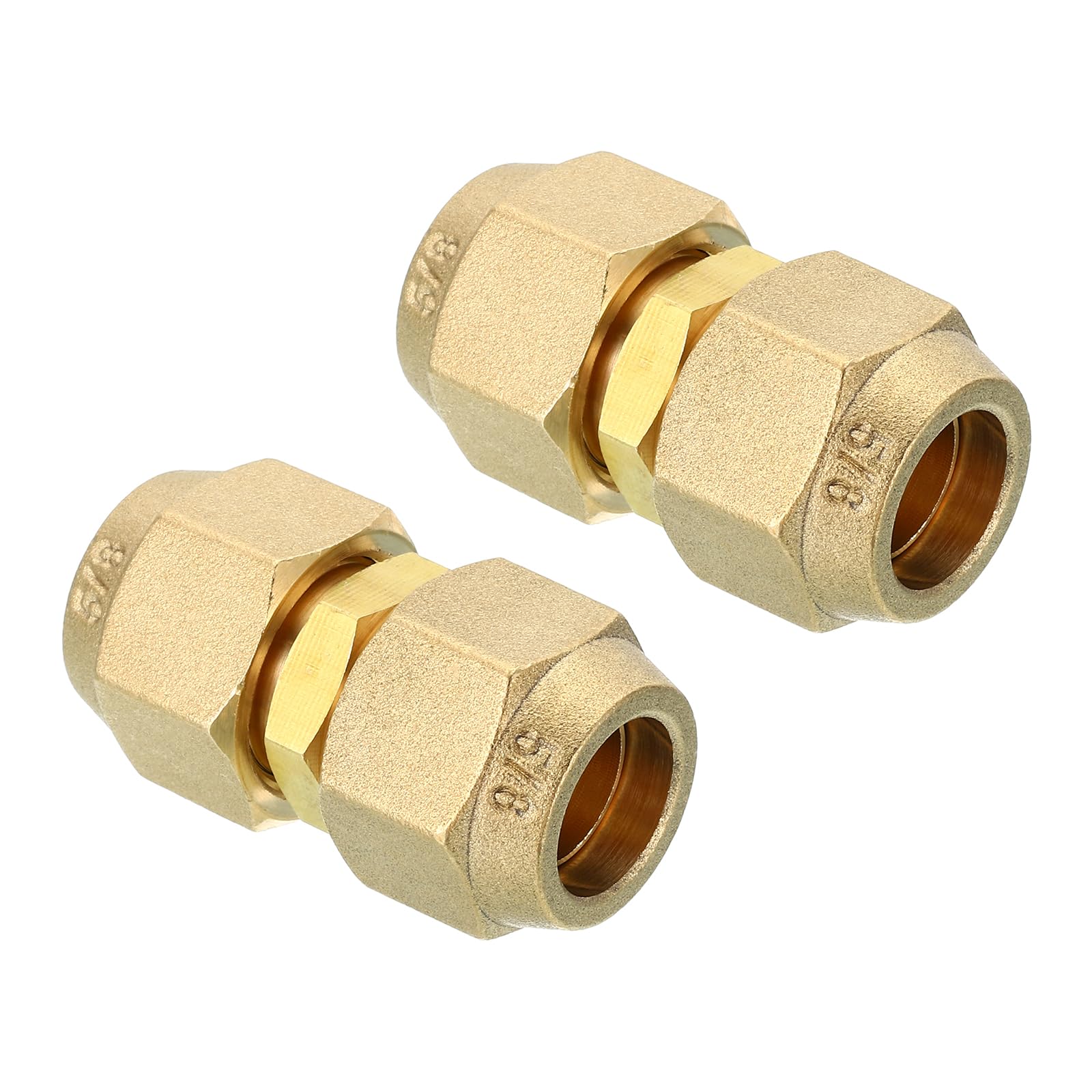 PATIKIL Pipe Extension Joint Connector, 2pcs Free Welding AC Copper Pipe Coupling Adapter with Flare Nuts for Copper Pipe Diameter 5/8"(15.88mm) Refrigeration HVAC