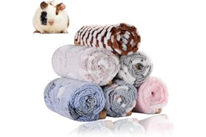 Grddaef Guinea Pig Fleece Blankets 6 Pieces Waterproof & Washable Small Animal Cage Liners Sleep Mat Bedding Pad for Hamster Chinchilla Rabbit Hedgehog (S-7.9 x 7.9 Inch)