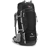 MOUNTAINTOP 80L Internal Frame Backpack for Man & Women Backpacking Hiking Backpack with Rain Cover