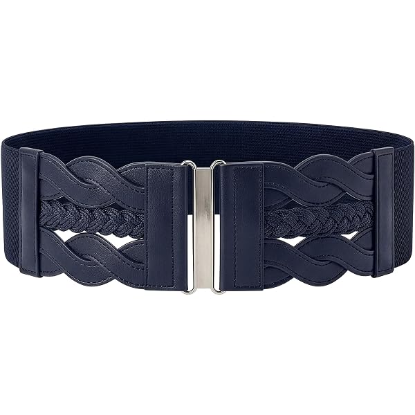 8537 Stretchy Vintage Waspie Elastic Buckle Waist Belt (black BlackButterfly Stretchy Vintage Wide Waspie Elastic Pearl  main image 2
