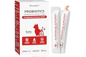 VIVAELIXIR Probiotics for Cats & Digestive Support Gel – Cat Probiotic with Prebiotics, Taurine & Papain – Supports Gut Balance, Digestive Support & Immune Health – for Kittens & Adult Cats, Constipation Relief