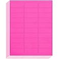 L LIKED 900 Fluorescent Pink Address Labels, 1" X 2-5/8" Neon Colored Labels Handwritten or Inkjet/Laser Print for Shipping Envelopes & Small Packages - 30 Sheets