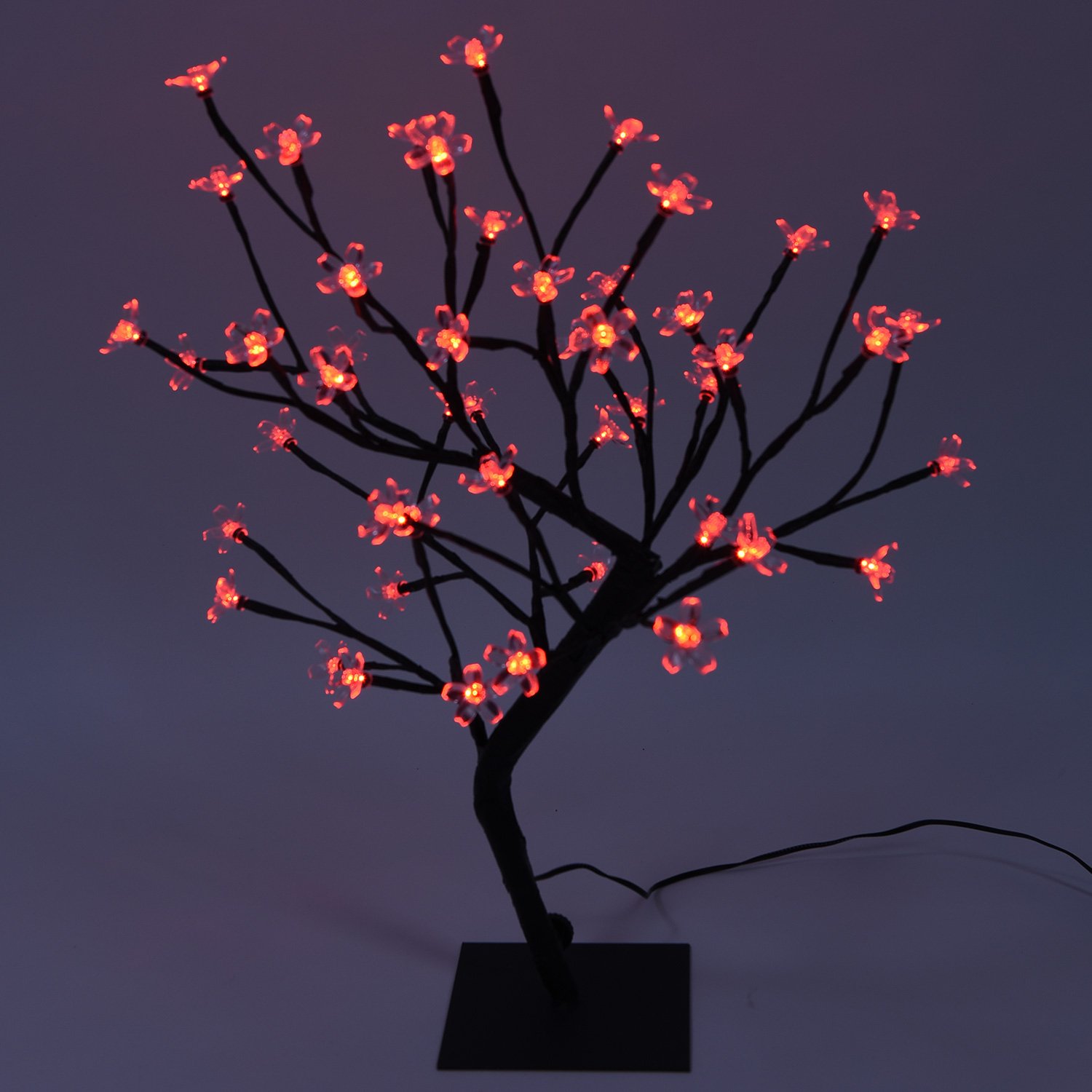 Lightshare 18Inch Cherry Blossom Bonsai Tree, 48 LED Lights, RGB with