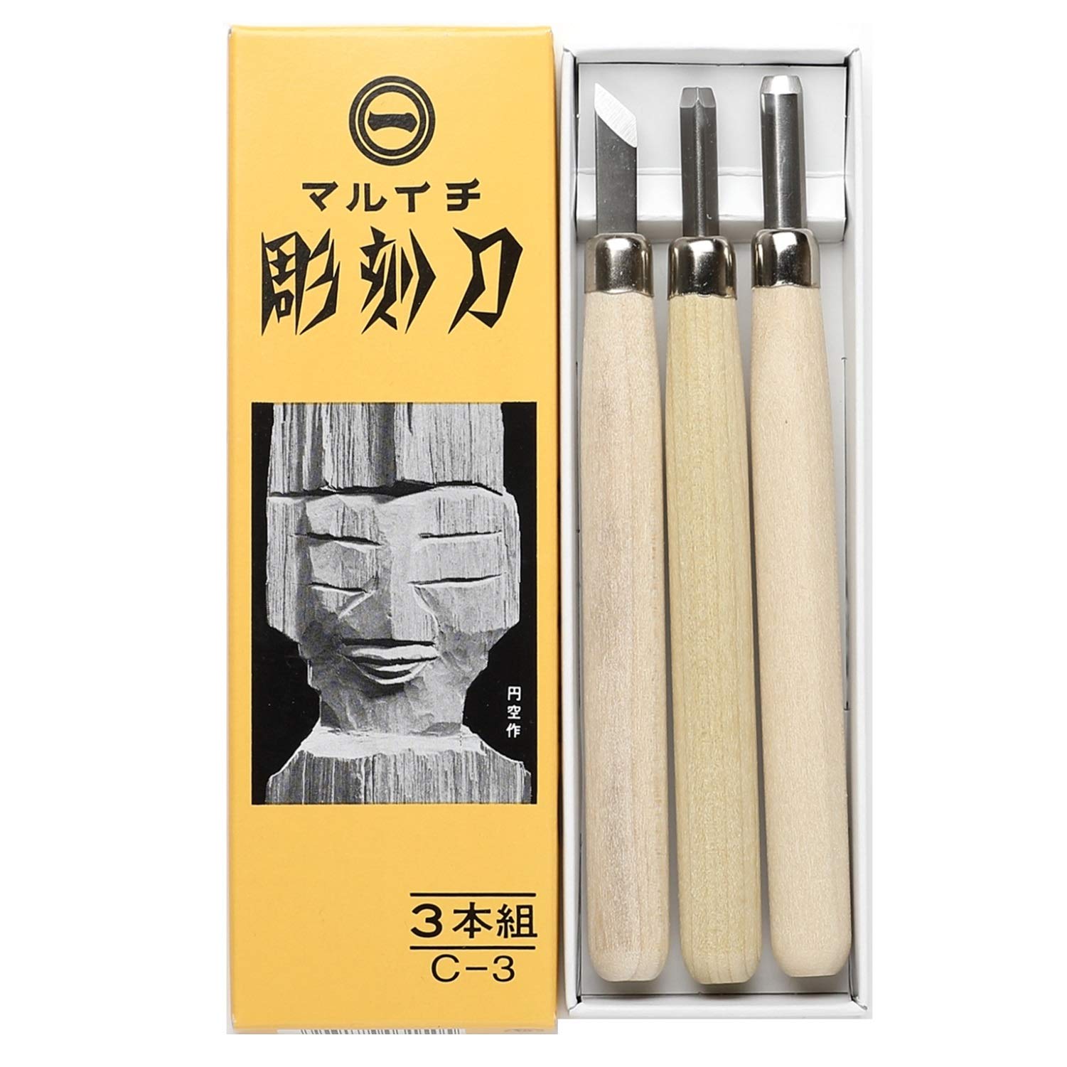 義春刃物 マルイチ 彫刻刀 紙箱入 3本組 C-3商品画像