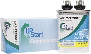 7.5 MFD 370 Volt Oval Motor Run Capacitor Replacement for Bryant/Carrier 58DLA07012112 / 0057 / B - CAP-97F9001, UpStart Components Brand