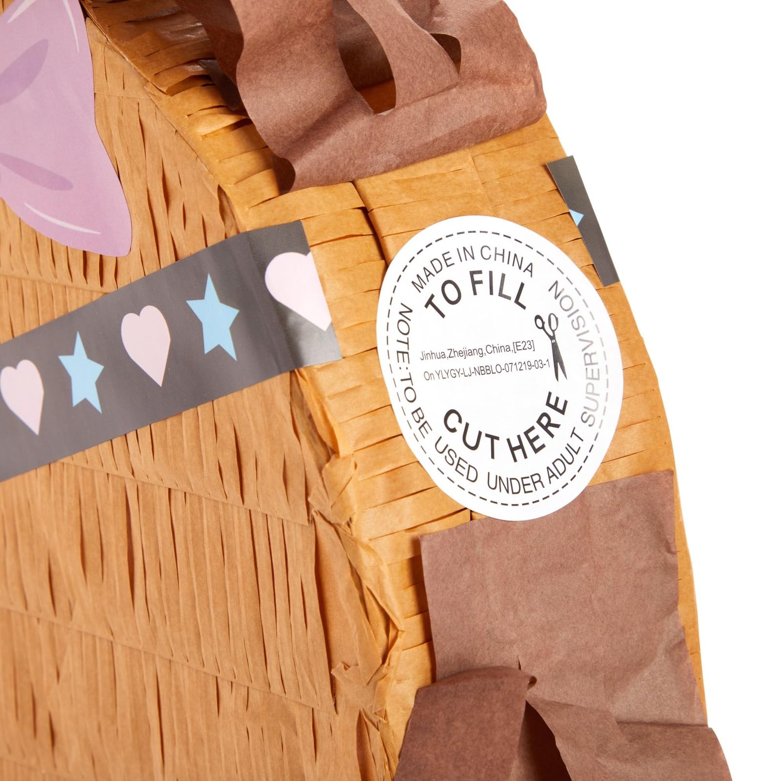 BLUE PANDA Horse Pinata - Small 12 x 16 x 3 in Brown & Pink Paper - Farm & Western Pinata for Horse Party & Pony Birthday Decorations