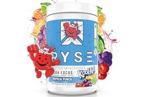 RYSE UP SUPPLEMENTS RYSE BCAA Focus Powder - Kool-Aid Tropical Punch - BCAA Supplement with Electrolytes, Natural Caffeine & Cognizin Supports for Hydration, Recovery, Energy, and Focus for Men & Women - 30 Servings