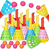 30 Pcs Launch and Catch Ball Game with 12 Catch Launcher Baskets and 18 Balls Outdoor Indoor Games Activities for Kids Birthday Party Favors Gifts Beach Sport 6 7 8 10 12+ Years Old Kids and Adults