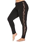 IN'VOLAND Women’s Plus Size High Waist Lace Inserts Patchwork Stretch Tights Sports Yoga Legging XL-5XL